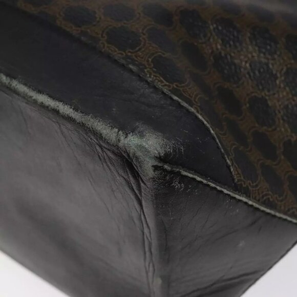 CELINE Macadam Canvas Tote Bag PVC Leather Black Auth BD844 - Picture 4 of 16
